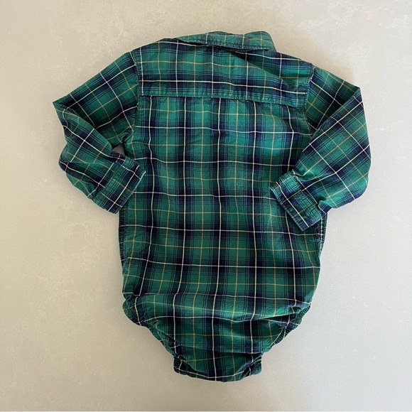 3/$10 CARTERS Baby boy plaid dress shirt bodysuit 9m - Picture 3 of 3